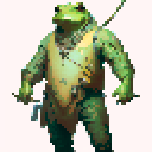 frog warrior, sprite, no background