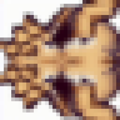 pixelated snake head from above