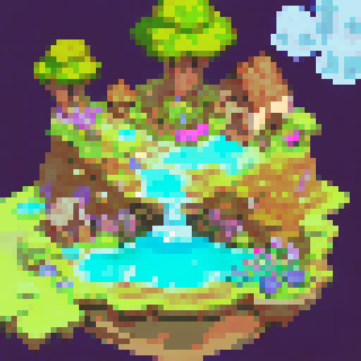 a map containing 5 biomes: a small village of wooden buildings in the center, surrounded by palisades. a desert in the lower right, lava stricken rocky mountains in the top right corner, an ocean in the top left and grasslands in the lower right corner