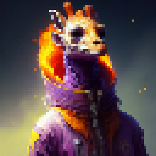 giraffe in a burning fire, full body, vivid colours