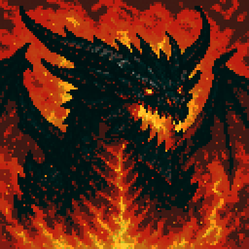 Deathwing from wow cataclysm, fiery background