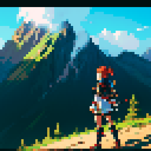 Anime warrior on an adventure