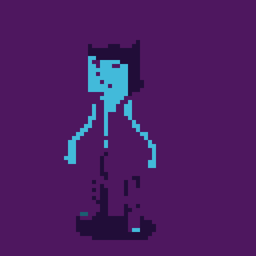 Cool character with a pixel art style, wearing purple clothes, holding a bow and arrow, moving in all directions, for the fantasy magic game called Tawn