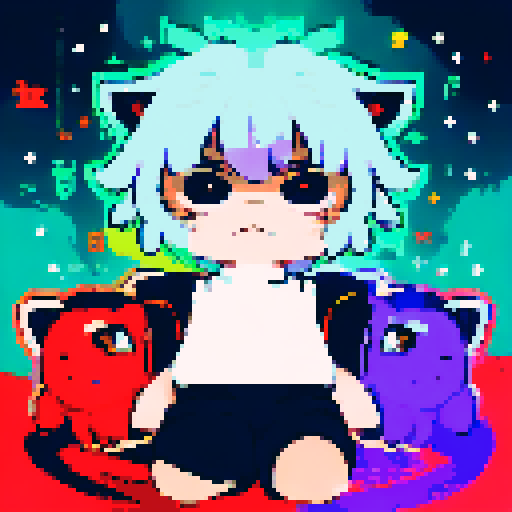 A graphic depiction of a bear in retro 1995 anime style, chibi form, with expressive black eyes and brown fur, styled with long twin pigtails. Wearing magical clothes with intricate belts and patches. Background of a wild magic night with a dark waterfall and bright stars. Created Using: classic anime aesthetics, detailed magical garments, enchanting night setting, vivid portrayal, star reflections, dynamic composition, hd quality --ar 2:3 --v 6.0