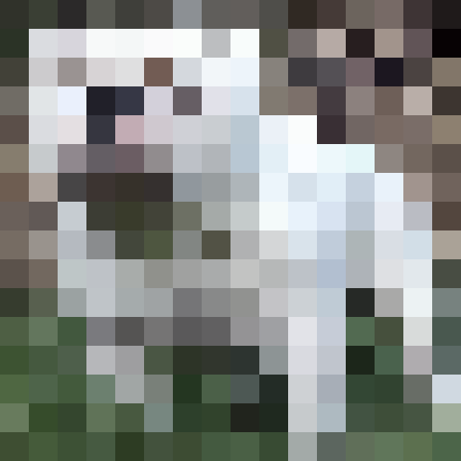 prestigious all white English bulldog, close up, pixel art, 16x16, game icon, portrait
