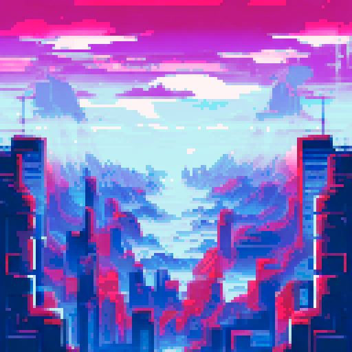 view from high above earth, futuristic buildings extend into the clouds