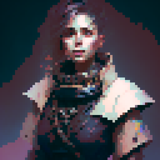 Dark fantasy human Character portrait facing camera focus on head and shoulders 