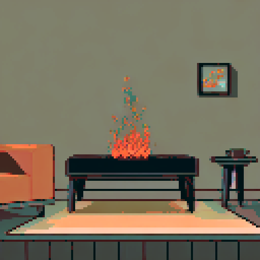 Picture a cozy living room with a crackling fireplace casting a warm glow across the room. A comfortable sofa sits in front of the fireplace, adorned with plush cushions. On the sofa sits a cute little frog, its tiny feet dangling off the edge as it leans back against one of the cushions, looking utterly content.

Next to the frog is a small coffee table, upon which sits a steaming cup of coffee, the aroma wafting through the air. The frog reaches out with one hand, delicately grasping the cup, 