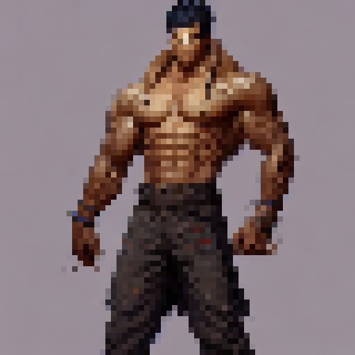 yujiro from baki, muscule, all body, hd