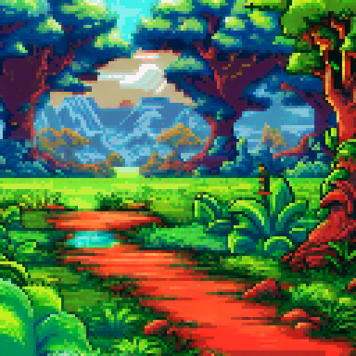 tileset, forest, trees, grass, rocks