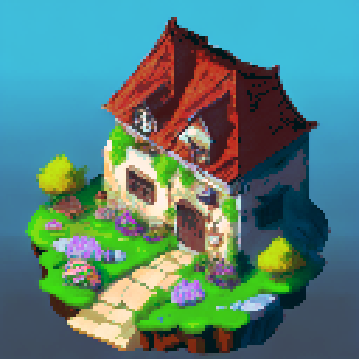 An old inn with fire and lightning