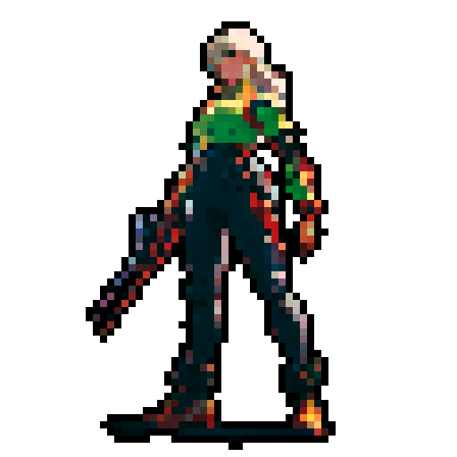 Full-body image of a cyborg ready to fight, no background.