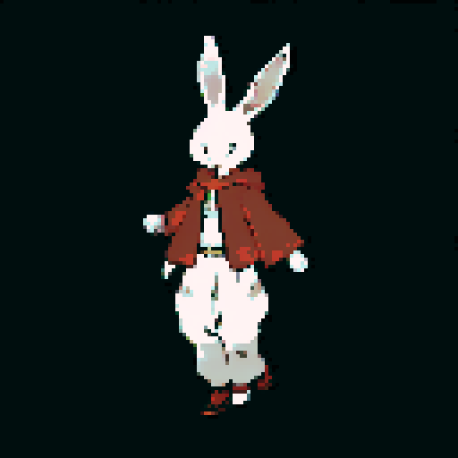 Mysterious and whimsical wererabbit in the style of wizardry