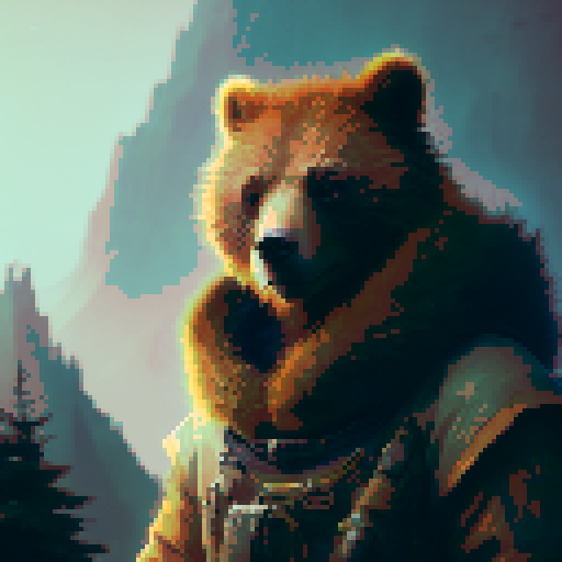 A 2d brown bear sprite for a video game