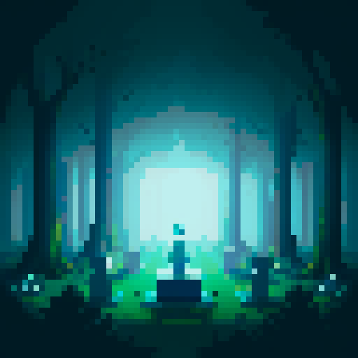 a forest with a low layer of fog on the ground with tombstones around and a ghost in the middle. This is all from a top down view.