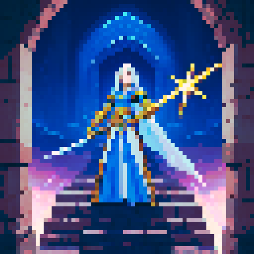 female swordsman, tall and confident, wielding a sword of light, a scene straight out of a captivating fantasy RPG like Phantasy Star