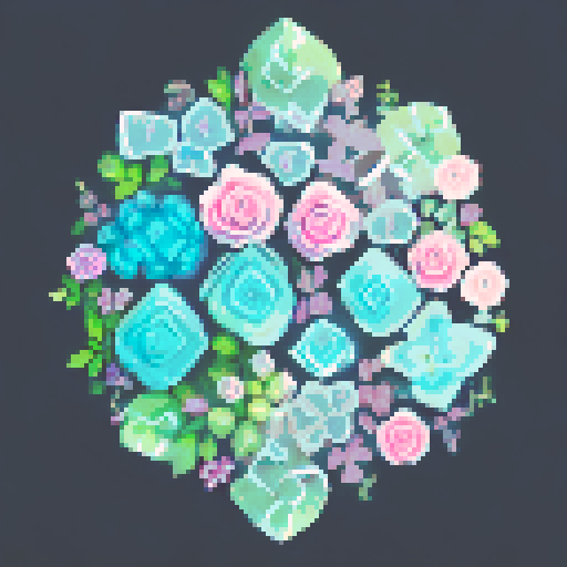 "Floral vines, pastel hues, and geometric shapes, all intertwined in a landscape portrait, creating an abstract art piece perfect for a girl's apartment"