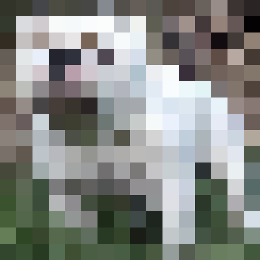 prestigious all white English bulldog, close up, pixel art, 16x16, game icon, portrait