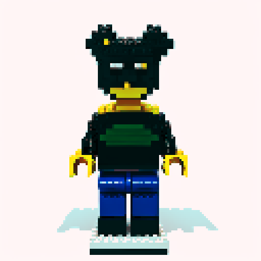 lego pixel gold body color, brick by brick, creating a vibrant pixelated masterpiece, reminiscent of retro video games