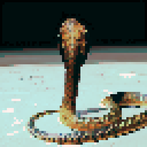 Cobra snake, night time, dark background