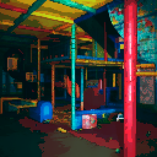abandoned indoor playground
