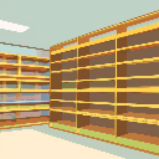 large wholesale with big shelves and muted colours