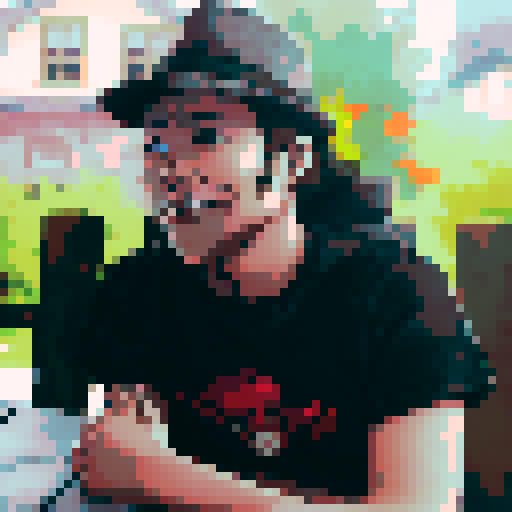 Demon slayer with fire eyes , looking straight , anime styled with vibrat pixel art