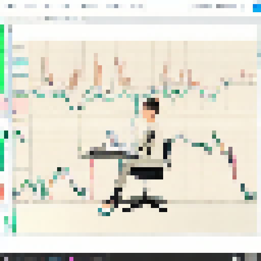 Determined young entrepreneur, eagerly studying market trends and analyzing data, perched at his sleek modern desk surrounded by multiple monitors displaying complex financial charts and graphs, as he makes informed trading decisions.