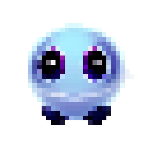 Blob-like cute alien with adorable big eyes