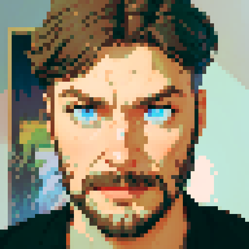 portrait man with blue eyes and beard