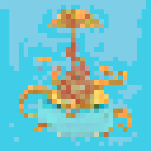 Octopus riding atop a whale 