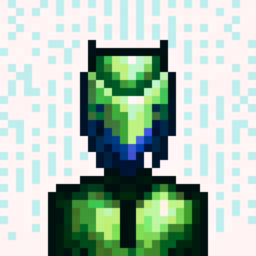 green armour, game icon style, 32x32 pixel art, sRGB, skill art, close up, portrait