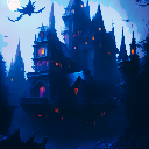 Vampire castle, halloween party, decorative light