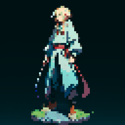 Full-body image of a wizard ready to fight