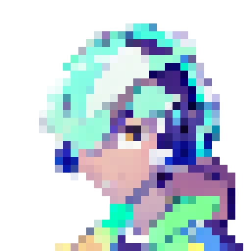 "Rupam's character, with vibrant black hair and oversized headphones, dynamic anime style."