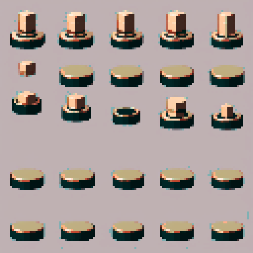 I want a horizontally wide circular copper platform. I want this object usable an asset in a videogame, meaning only one object per image, outlined with a strong black stroke, on a solid-color background. 