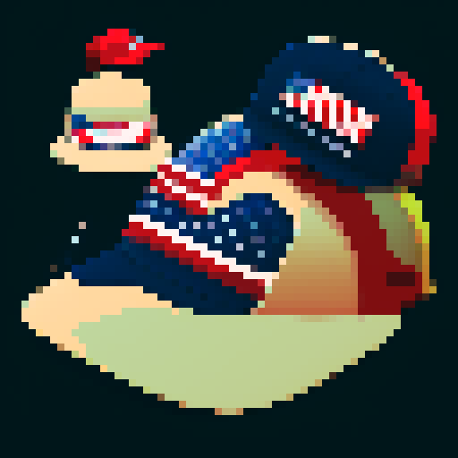 donald trump, tye dye shirt, 2024 hat, american flag, pixel art, retro vibes, detailed shading, sRGB