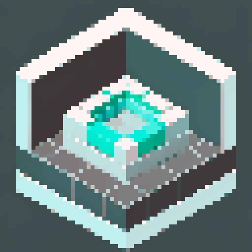 Isometric, grayscale, forge, level 1, strategy game, 64x32 diamond slot, game struct, pixel art, sRGB