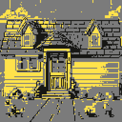 Tiny suburban american cottage, very humble tiny house, legend of Zelda isometric perspective, front view, tile based art, 8x8 tiles, pixel art