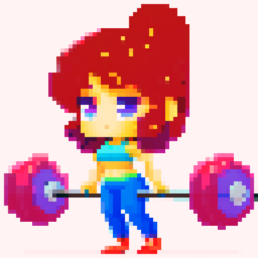 Create a vibrant woman doing gym