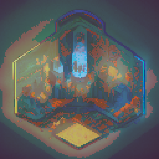 blue glowing magic staff, intricate pixelated design, shimmering energy pulsating from the core, vibrant shades of cobalt and sapphire, intricate details creating a mesmerizing visual, nostalgic retro feel, crisp and clean pixel art style