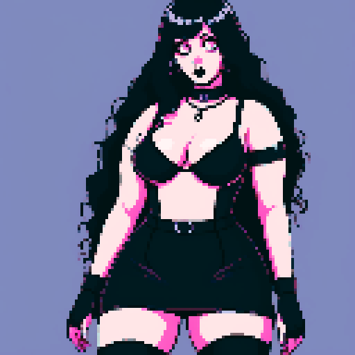 busty goth, nude curvy goth, cute goth woman, with black hair, nude breast, beauty photo, glamour shot, avatar portrait