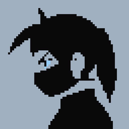 Cyber ninja in 2D pixel graphics, side view, profile, face to the right, full size, resolution 48x48 pixels, dressed in classic ninja gear, dark color palette (dark red, gray, black), game sprite, clean and crisp pixel borders, neutral or determined facial expression. pixel game Character. ninja bandage