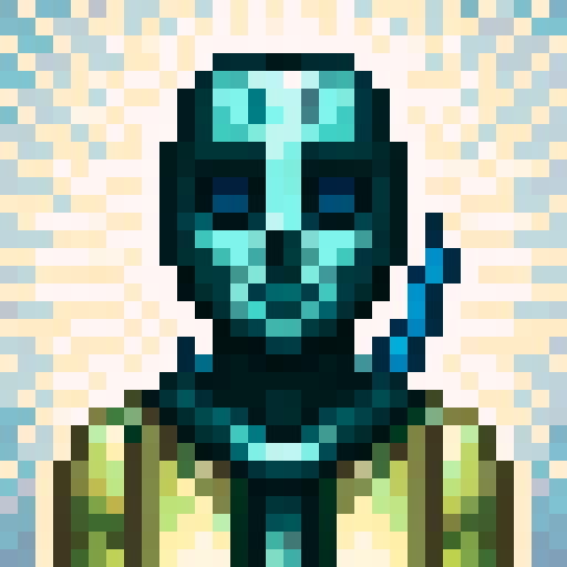 armour, game icon, 32x32 pixel art, sRGB, skill art, close up, portrait, shining, metallic, intricate details, embossed patterns, reflective surface, textured, battle-worn, weathered, rivets, chainmail, engraved symbols, gemstone accents, sharp edges, jagged spikes, menacing presence