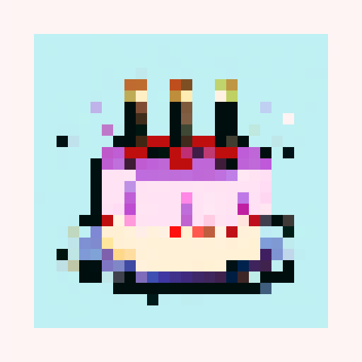 Vanilla cake with red cherries on top, doubled tiered, on a plate, pastel colors