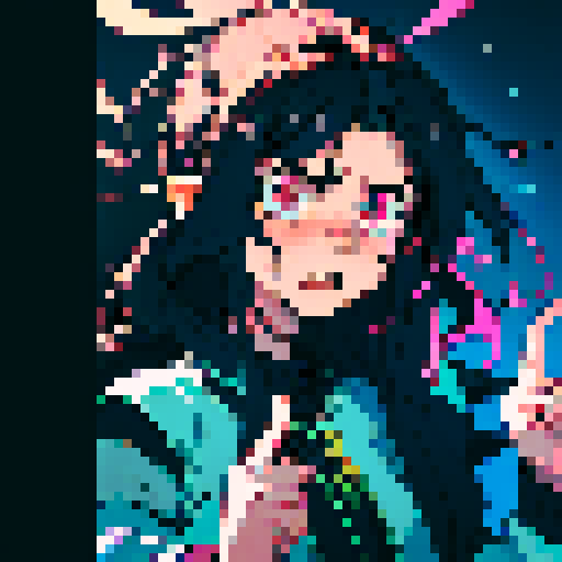 long-haired man, disheveled appearance, wide-eyed, frenetic energy, flushed cheeks, erratic movements, twitching, dilated pupils, sleep-deprived, dark circles under eyes, animated expressions, exaggerated hand gestures, vibrant colors, jagged edges, pixelated representation, 8-bit aesthetic, retro-inspired, sRGB color palette