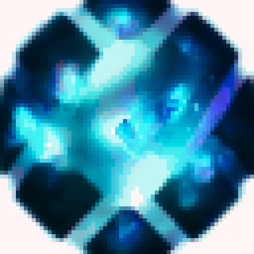 blue circular crystal, hidden tear, sadness, sad colors