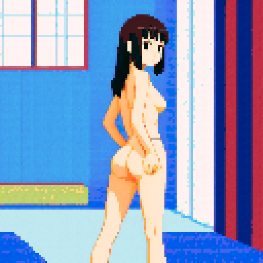Japanese girl spreading her ass naked