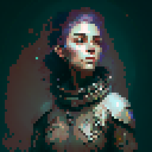 Dark fantasy human Character portrait facing camera focus on head and shoulders 