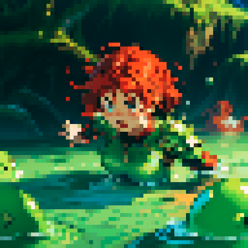 hero sinking into slime, hero drowning in slime, hero has red hair, hero has silver armor, reaching up, panic, sinking deep into slime